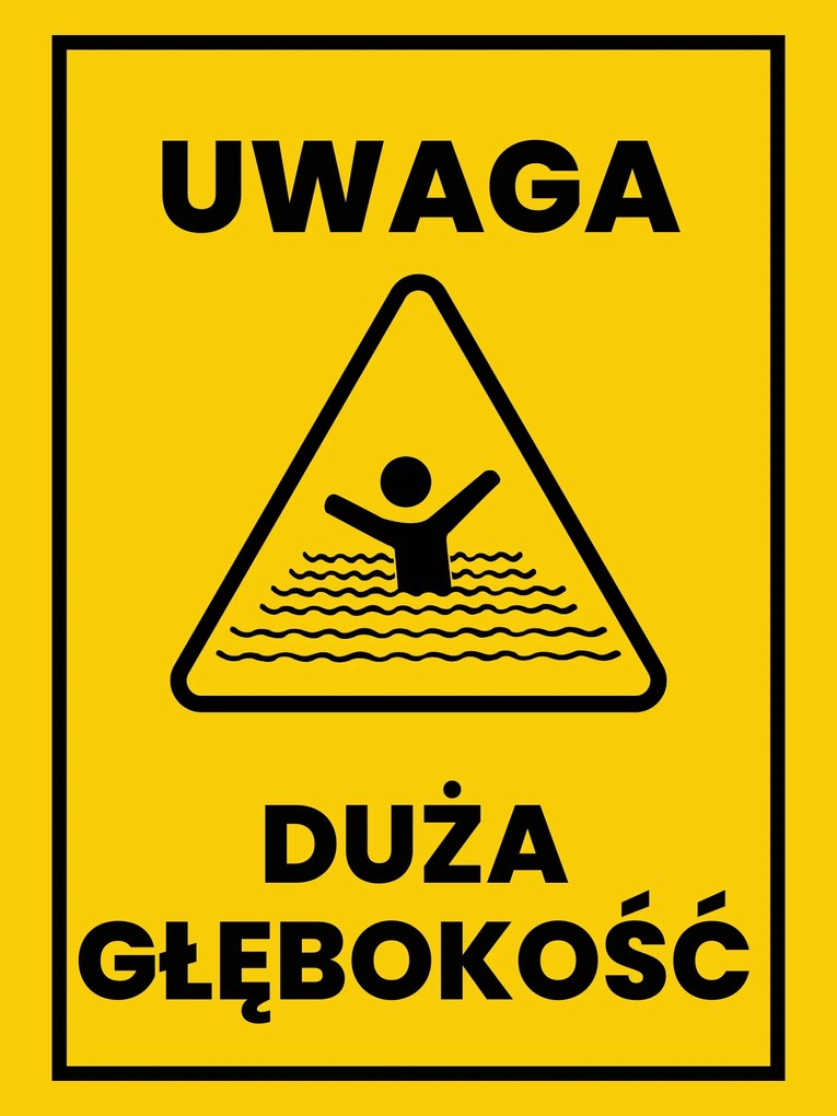 Fém poszter információ Figyelem Nagy Mélység 30x40