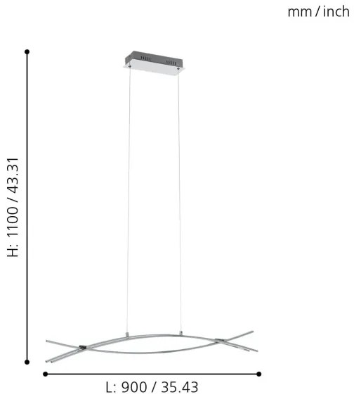 Eglo 96331 - LED Csillár zsinóron NEVADO 3xLED/9W/230V