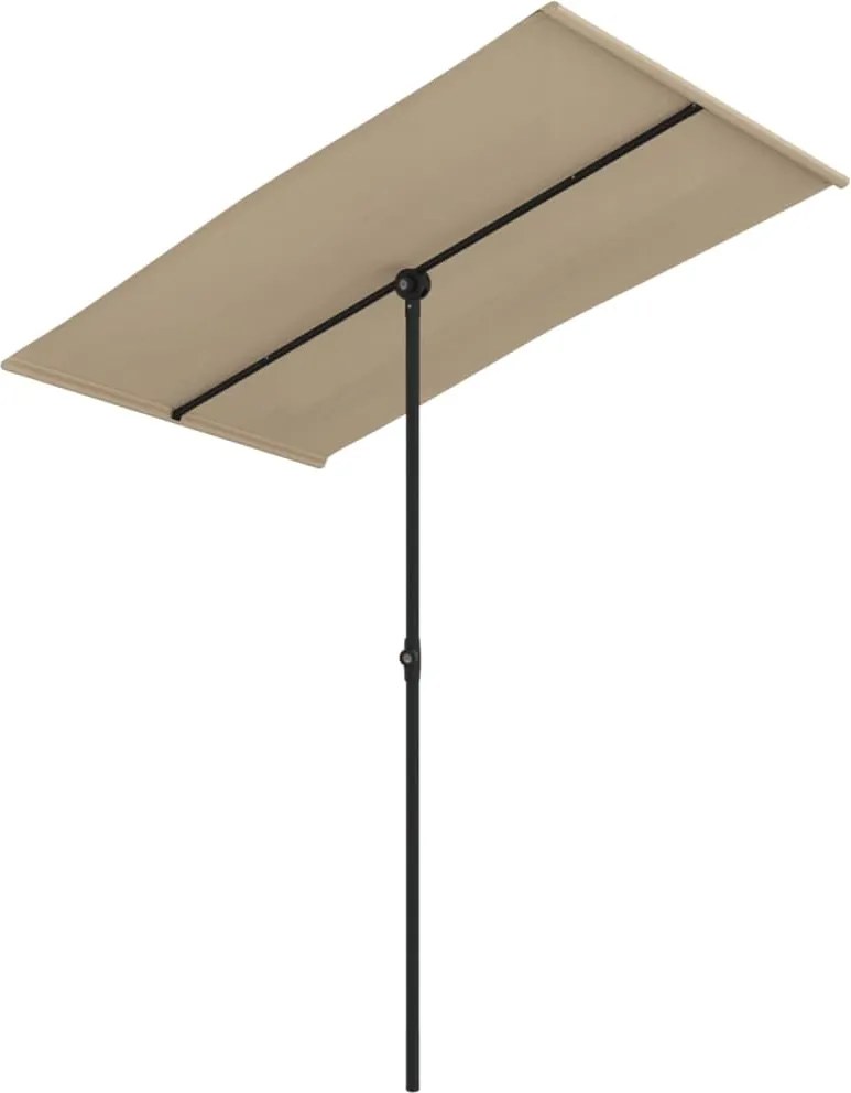 vidaXL tópszínű kerti napernyő alumíniumrúddal 180 x 110 cm