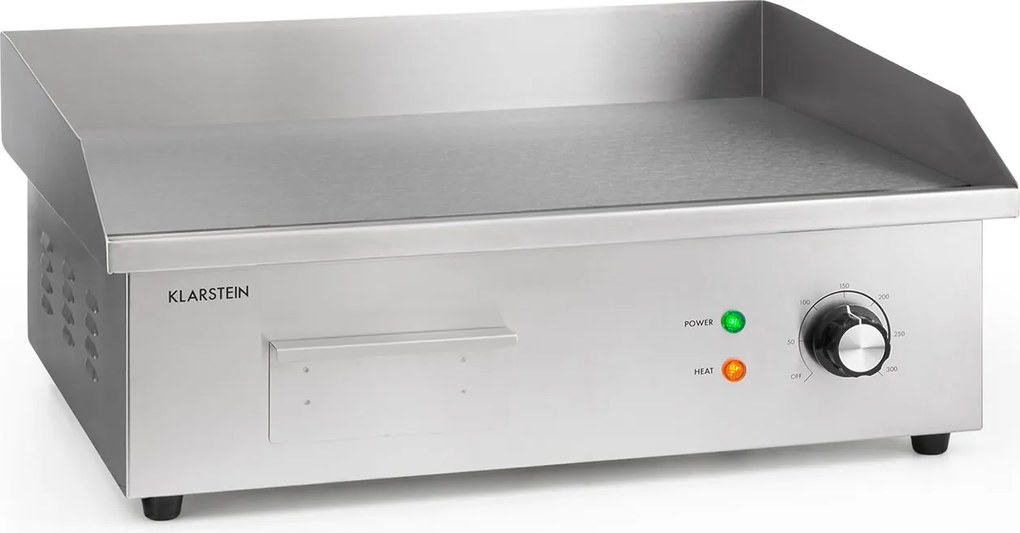 Klarstein Grillmeile 3000G, elektromos grill, 3000 W, grill lap, 54,5 x 35 cm, sima