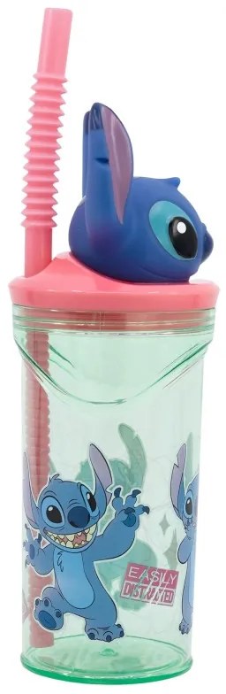 Disney Lilo és Stitch, A csillagkutya Easily Distracted 3D műanyag szívószálas pohár 360 ml