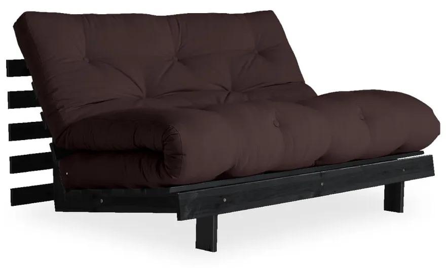Roots Black/Brown sötétbarna kinyitható kanapé - Karup Design