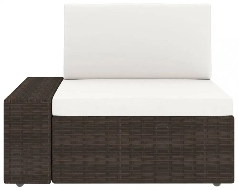 vidaXL 9 részes barna polyrattan kerti ülőgarnitúra párnákkal