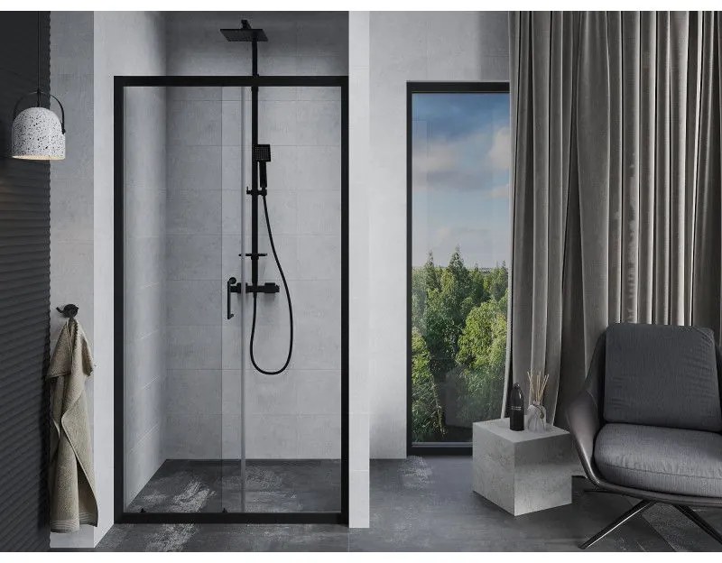 Mexen APIA zuhany tolóajtó nyílásig 140 cm, fekete, 845-140-000-70-00