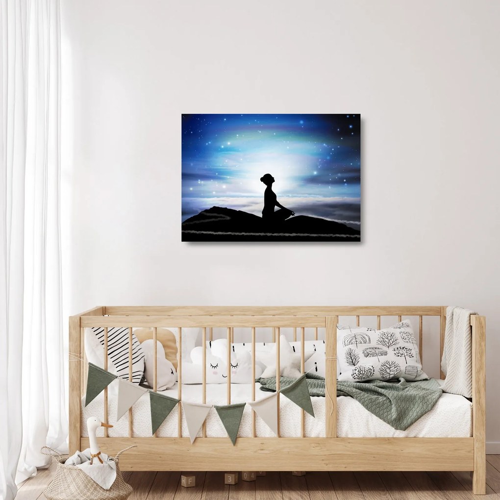 Meditáló nő képe (üvegen) (70x50 cm)
