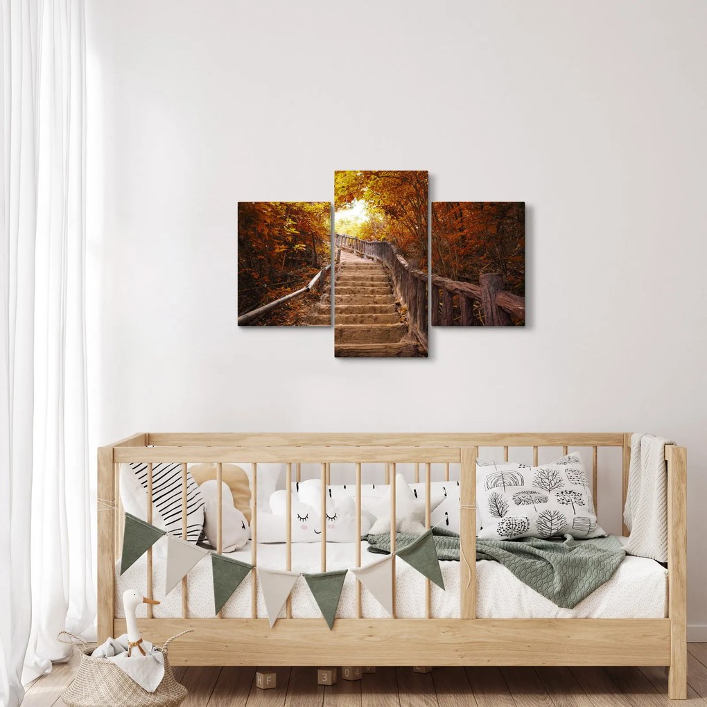 Kép - Lépcsők a természetben ősszel (90x60 cm)