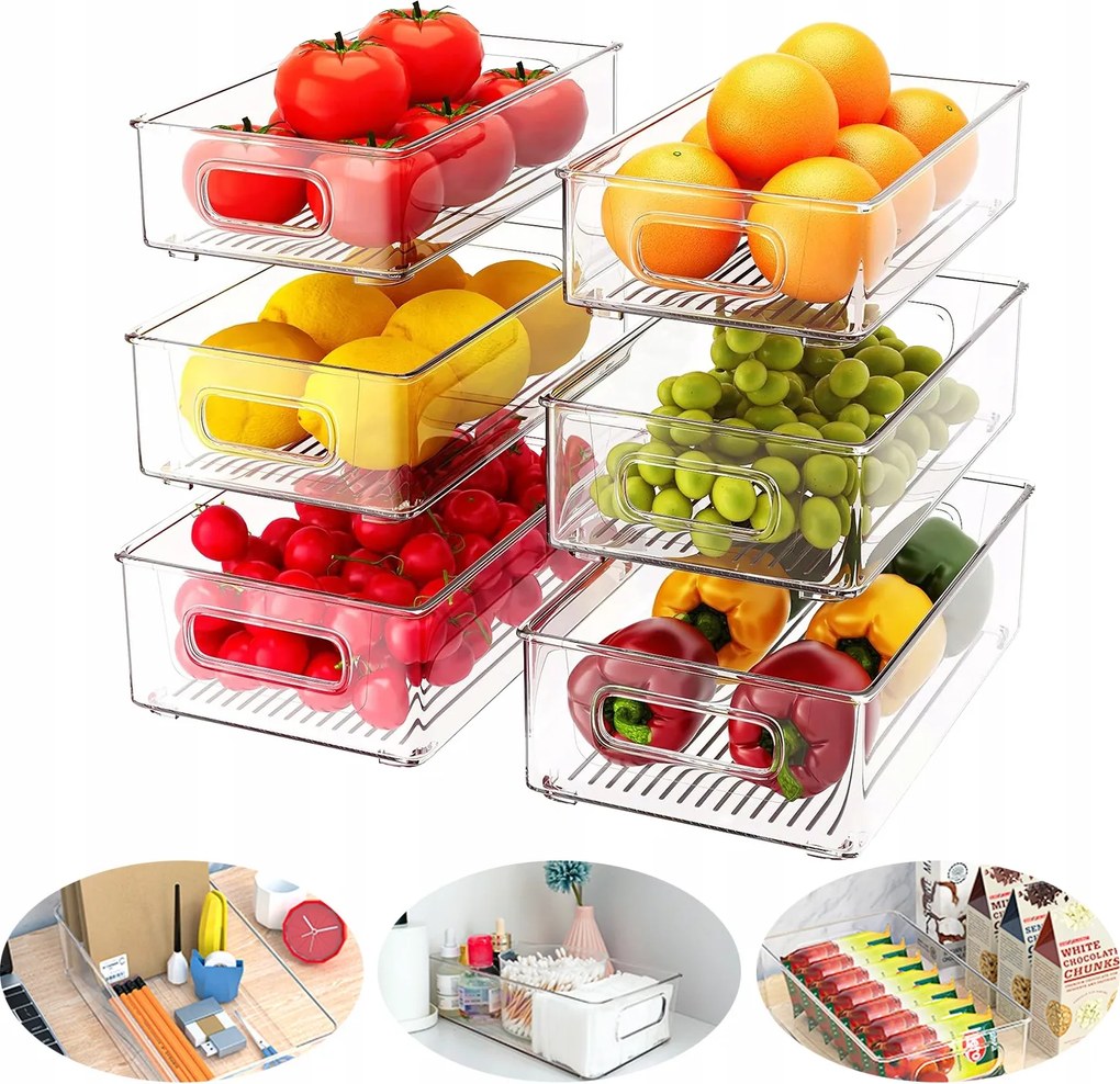 Ételtároló Dobozok 6x műanyag ételtároló doboz hűtőszekrényhez