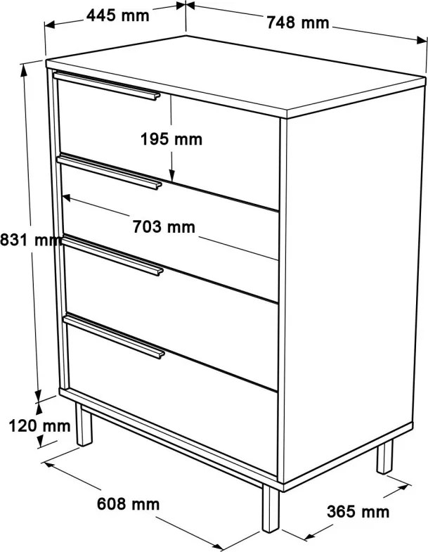 Komód, 74,8 cm – On17-S