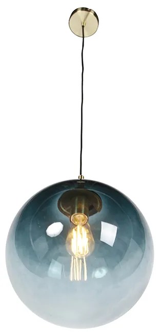 Art Deco lógólámpa rézzel és óceánkék üveggel 33 cm - Pallon