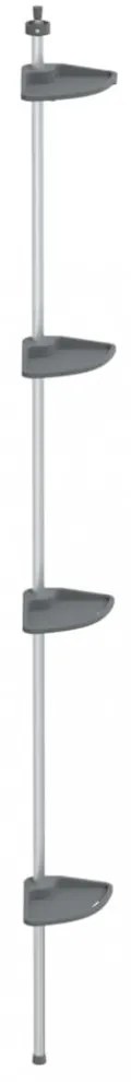 4 szintes ezüstszínű alumínium teleszkópos zuhanyzó-sarokpolc