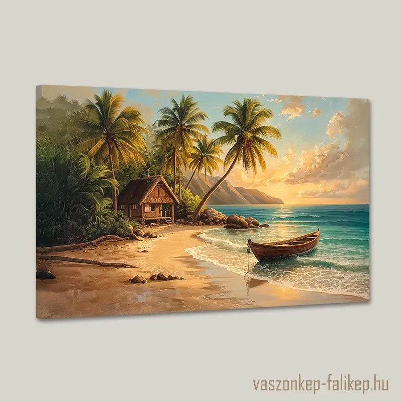 Trópusi tengerparti idill – nyugalmat árasztó prémium falikép 60x40 cm