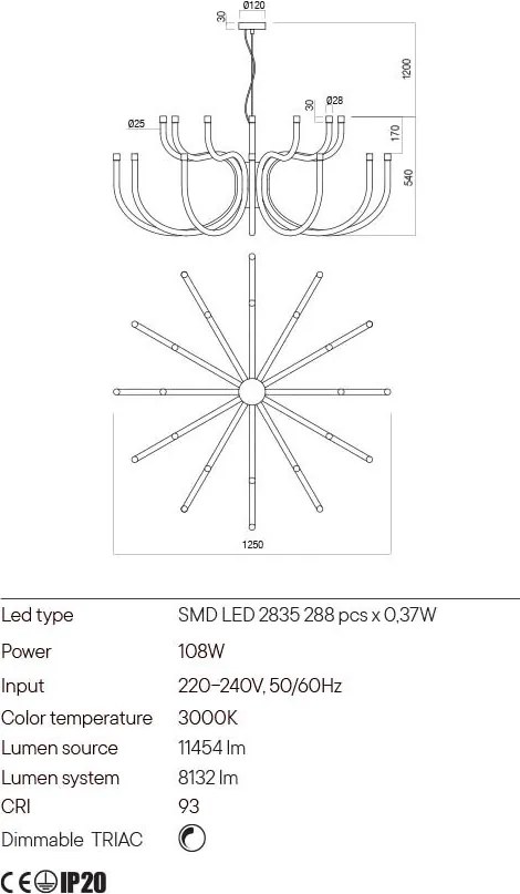 REDO 01-3237 LUXOR Modern Csillár LED IP20