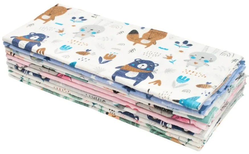 New Baby Standard flanel pelenka mintával, 70 x 80 cm, 10 db-os szett