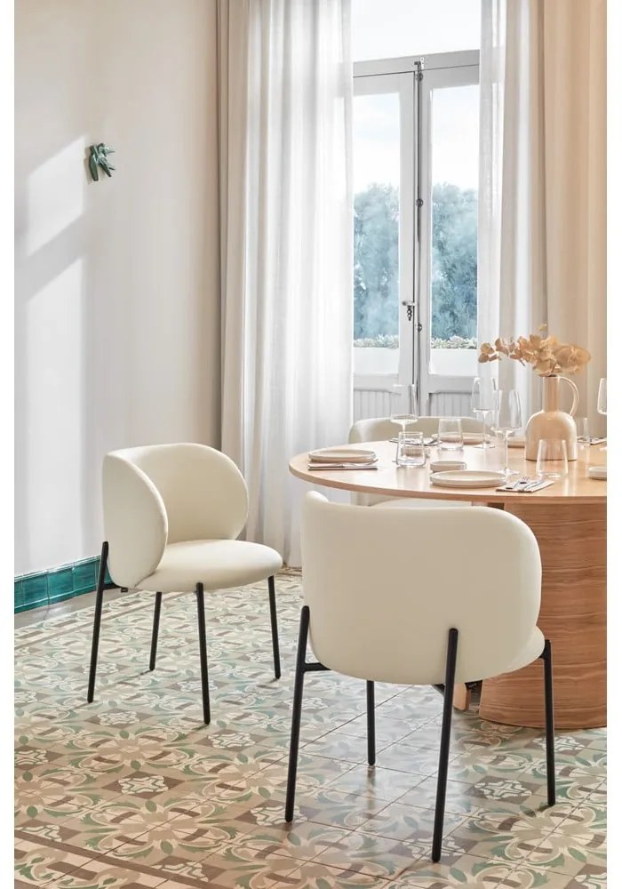 Fehér kárpitozott étkezőfotel szett 2 db-os Mogi – Teulat