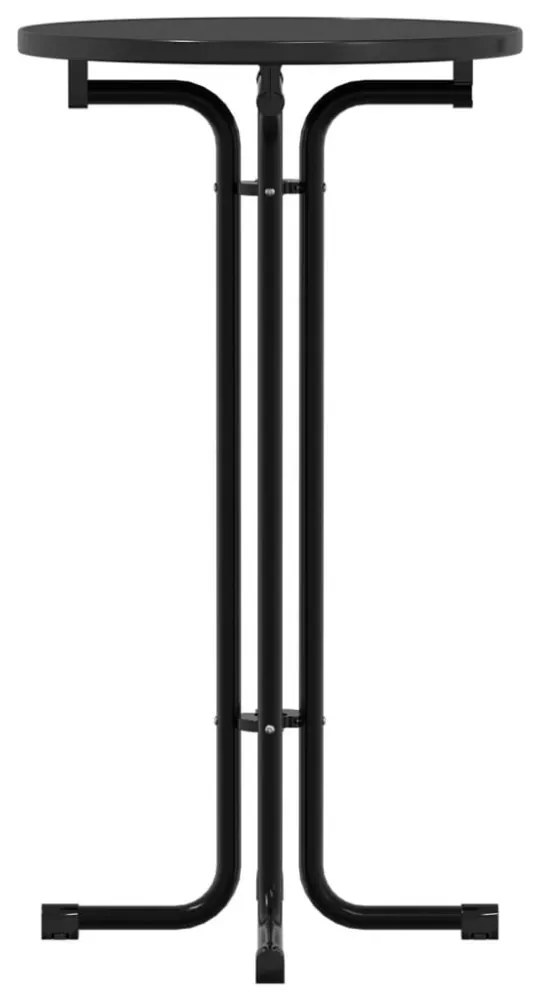 fekete étkezőasztal szerelt fa és acél Ø60x110 cm