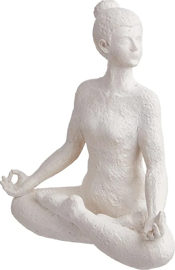 LOTUS dekor szobor, fehér 24cm