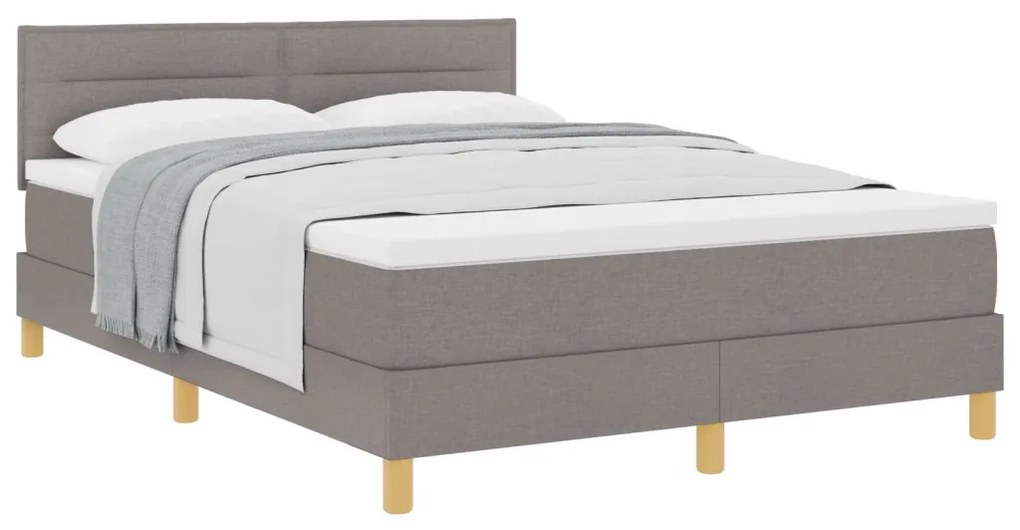 Box Spring Ágy Matraccal Bézs 140x190 cm Szövet