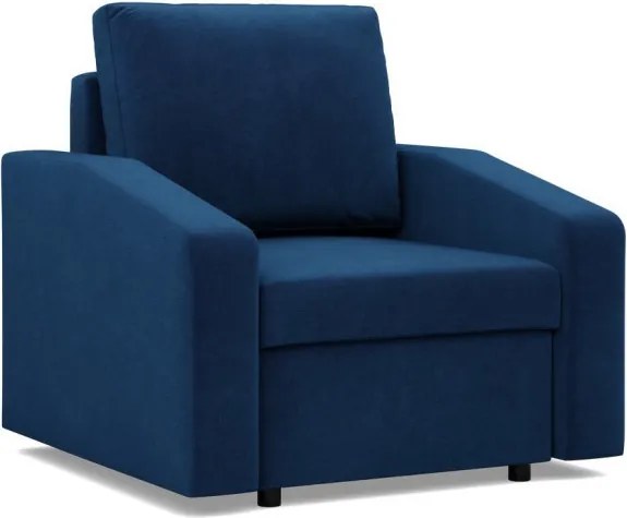 Zeus fotel, döntött kartámasz, bársony, bonell töltet, kék