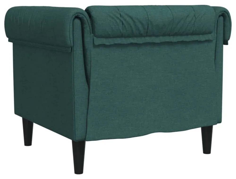 sötétzöld szövet Chesterfield kanapé