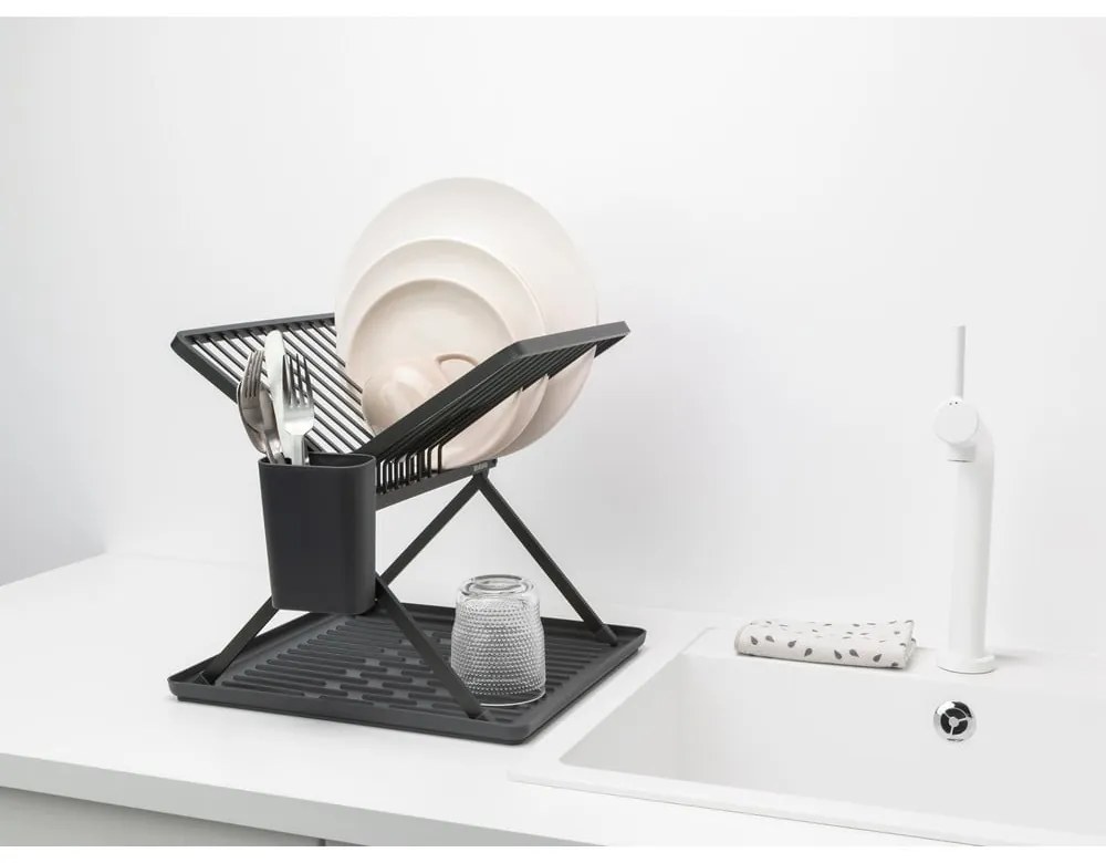 Sötétszürke fém kétszintes edényszárító 37x33 cm – Brabantia