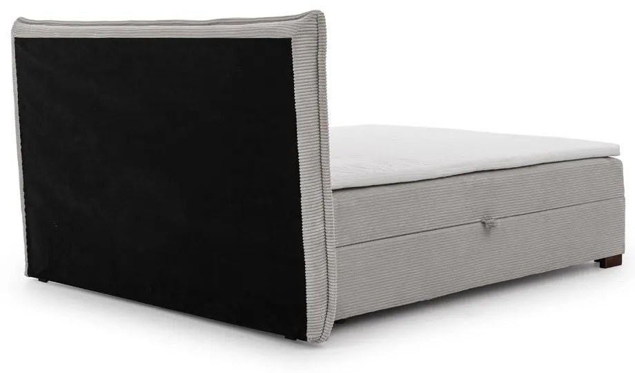 Világosszürke ágyneműtartós boxspring ágy 180x200 cm Lysa – Ropez