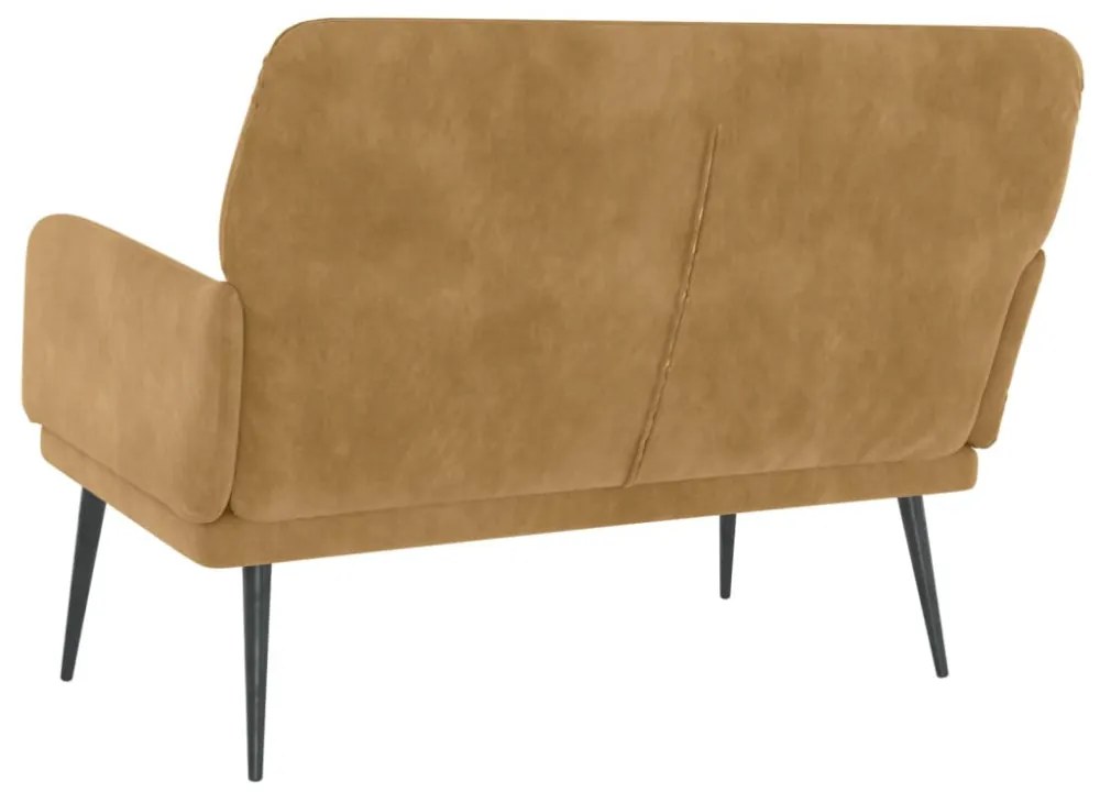 vidaXL barna bársonypad 108x79x79 cm