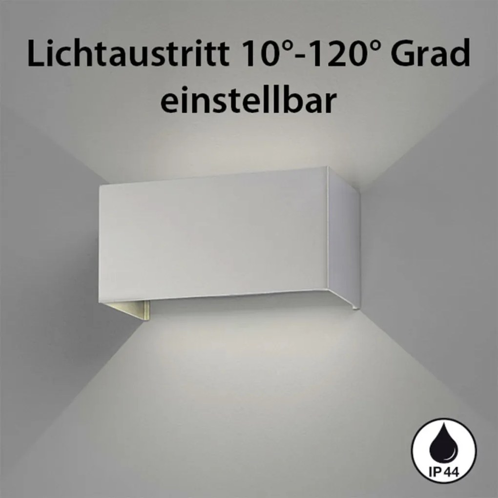 FISCHER&HONSEL 30518 WALLO Modern Kültéri Fali Lámpa Ezüst LED IP44