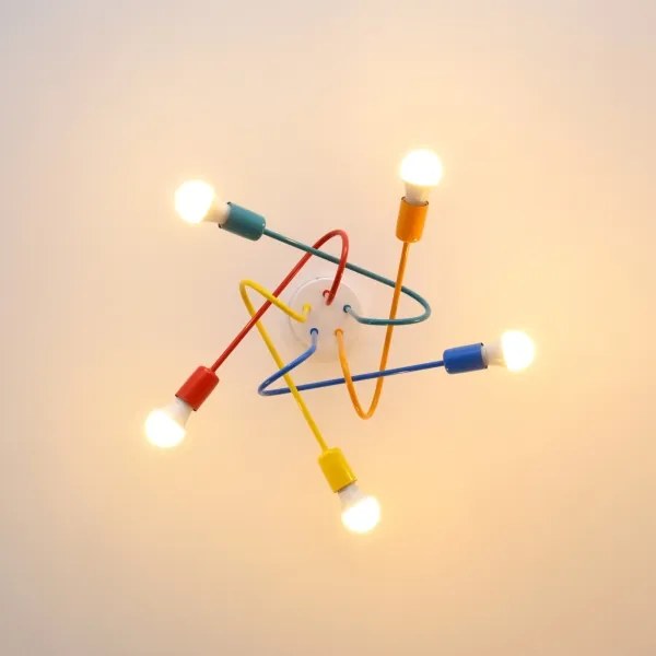 LED gyereklámpa OXFORD 5xE27/15W/230V mennyezeti