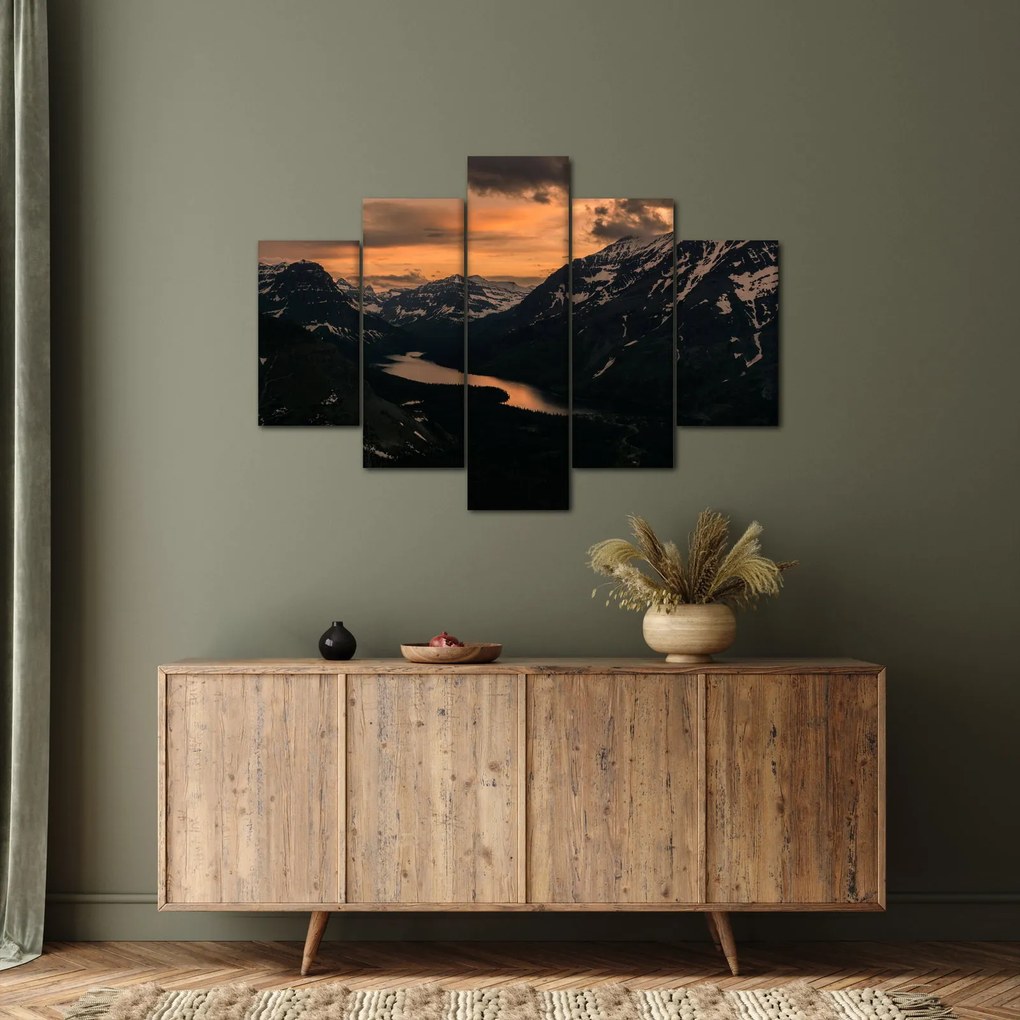 Egy tó képe a hegyek között (150x105 cm)