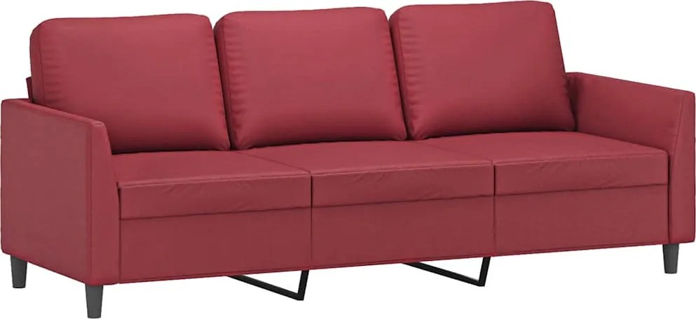 vidaXL 3 személyes bordó műbőr kanapé 180 cm