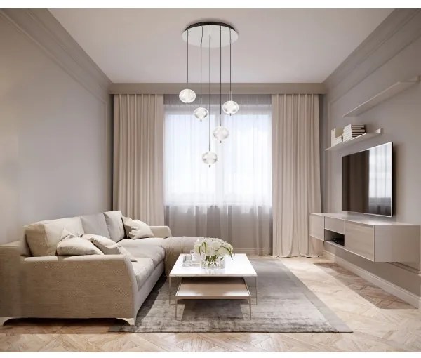 Globo 16042-5HC - LED Csillár zsinóron AIDA 5xLED/6,6W/230V 3000K/4500K/6500K