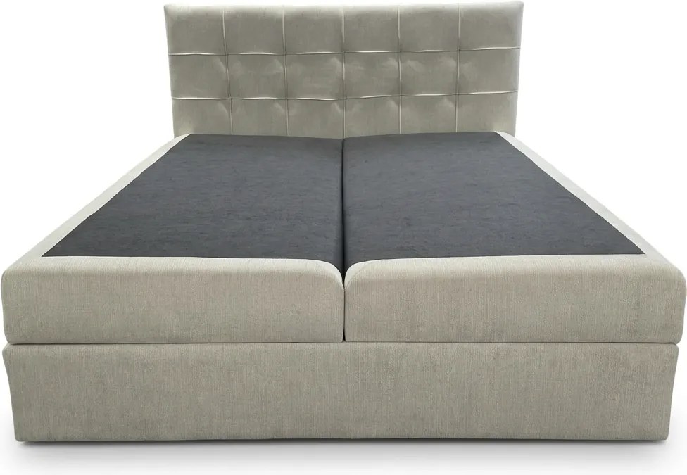 Kárpitozott boxspring ágy DIRELIS VIBE 140x200 cm krém színű Matrac: Bonell rugós matrac