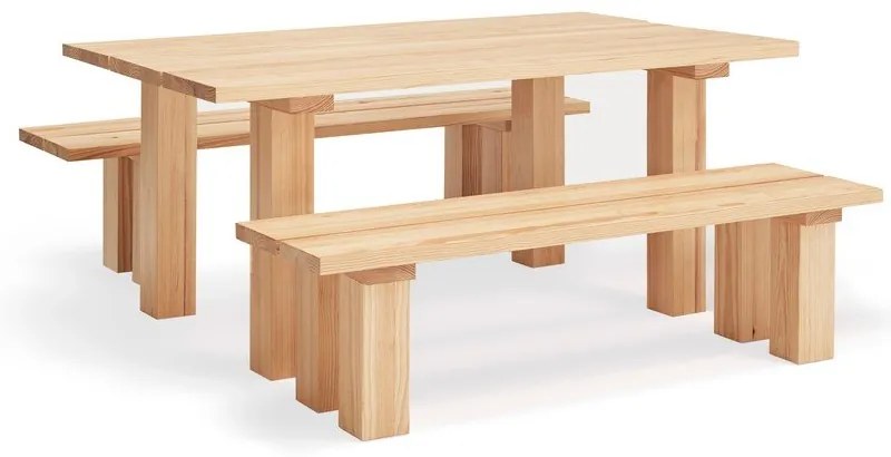 Étkezőasztal borovi fenyő asztallappal 100x180 cm Banda – Teulat