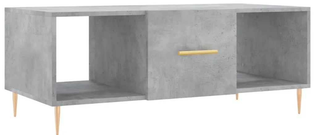 Betonszürke szerelt fa dohányzóasztal 102 x 50 x 40 cm