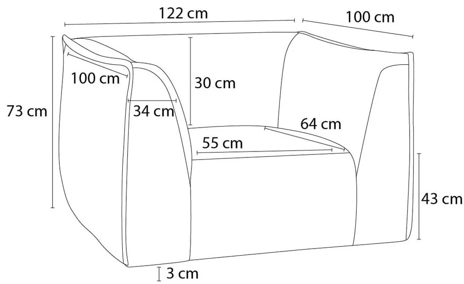 Barna buklé fotel Giorgia – Bobochic Paris
