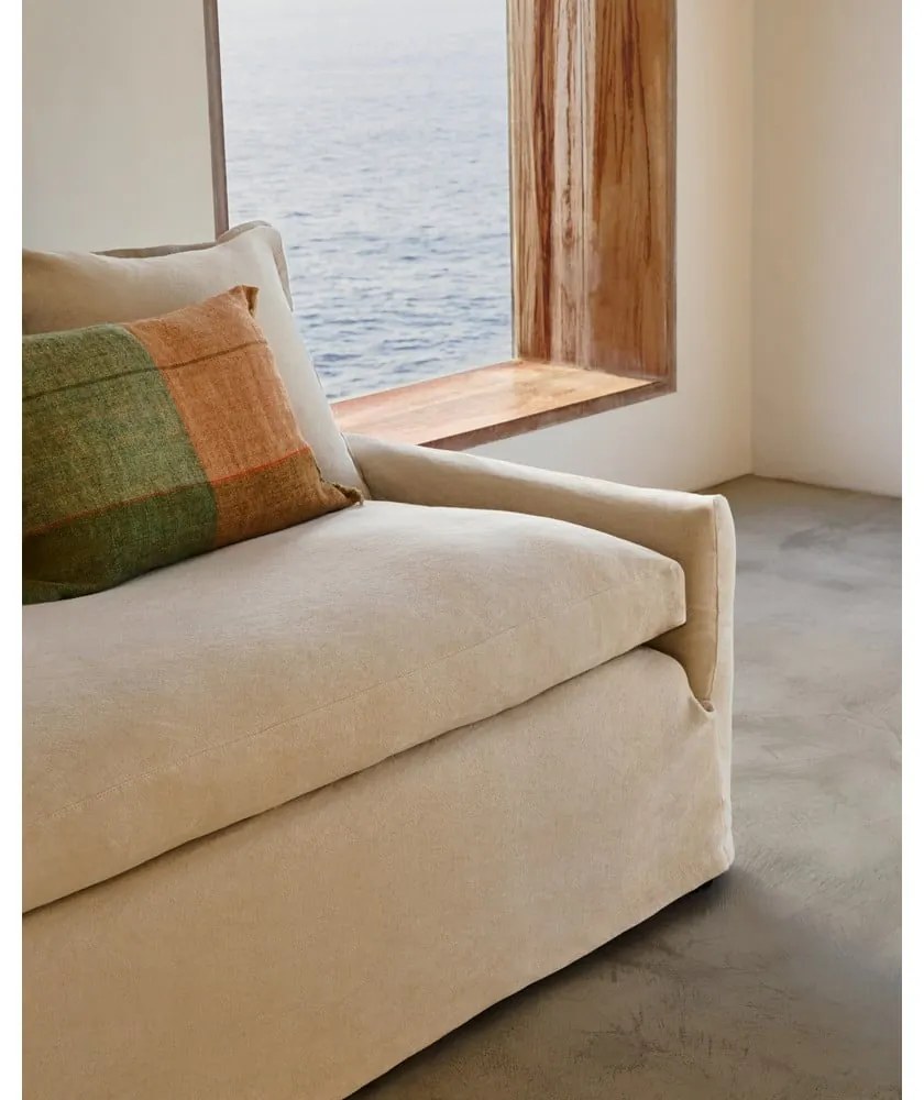 Bézs len kanapé 230 cm Zenira – Kave Home