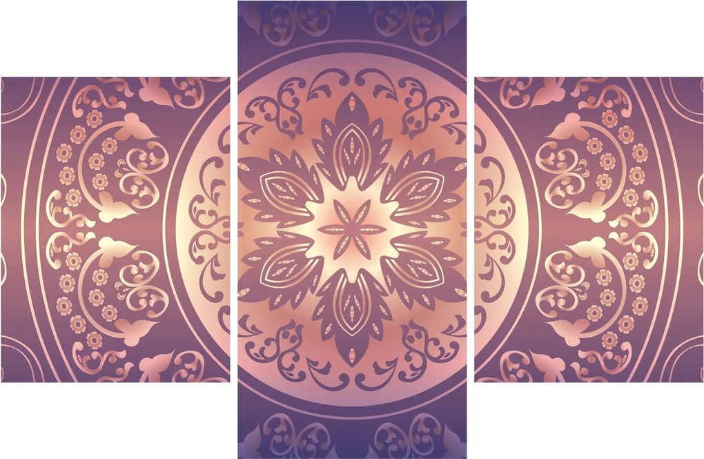 Kép - Mandala lila színátmeneten (90x60 cm)