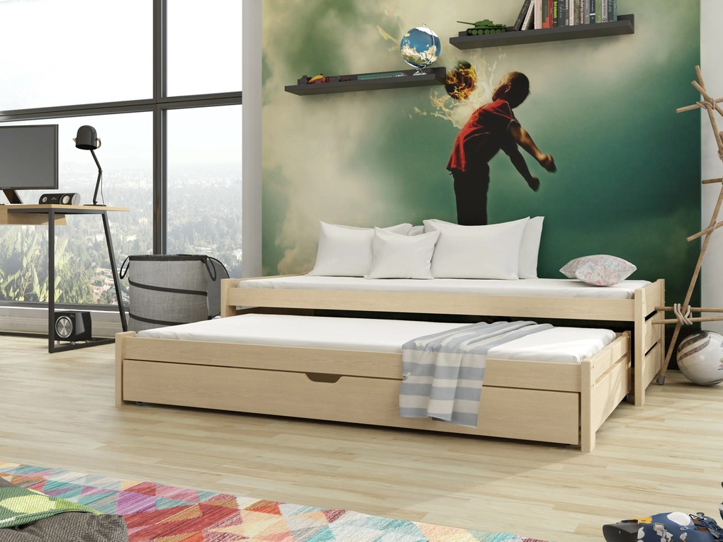 Gyerekágy 90 x 190 cm ANISSA (ágyráccsal és tárolóhellyel) (borovi fenyő). Akció -10%. 1013060