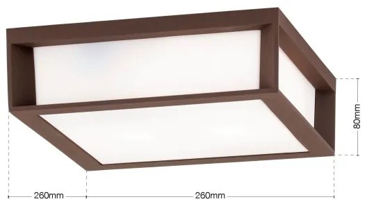Orion - HENRY kültéri lámpa 2xE27/15W/230V 26x26 cm IP44 barna