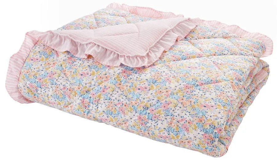 Rózsaszín steppelt ágytakaró 220x230 cm Darcy Floral – Catherine Lansfield