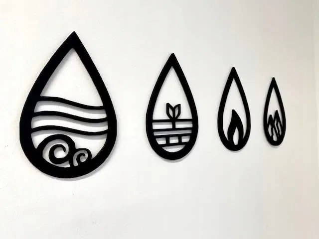 Pet-Jos Fali Dekoráció 4 Darabos Szett 4 Elem Fából 82x20 cm Fekete