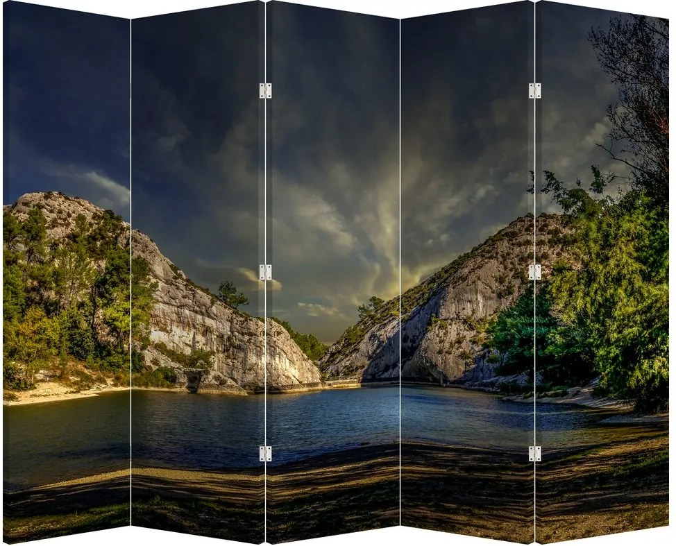 Paraván - Táj tóval (210x170 cm)