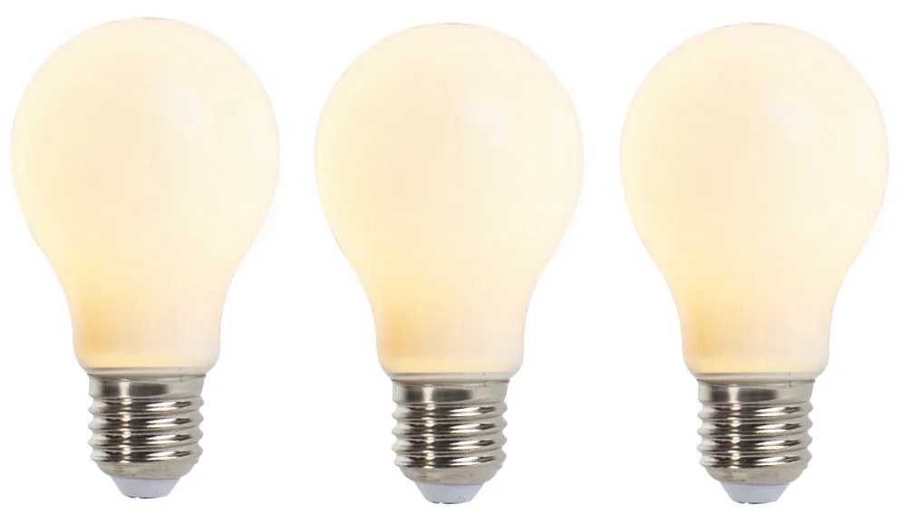 3 db E27-es szabályozható LED izzószál izzó matt üveggel 5W 380lm 2350K