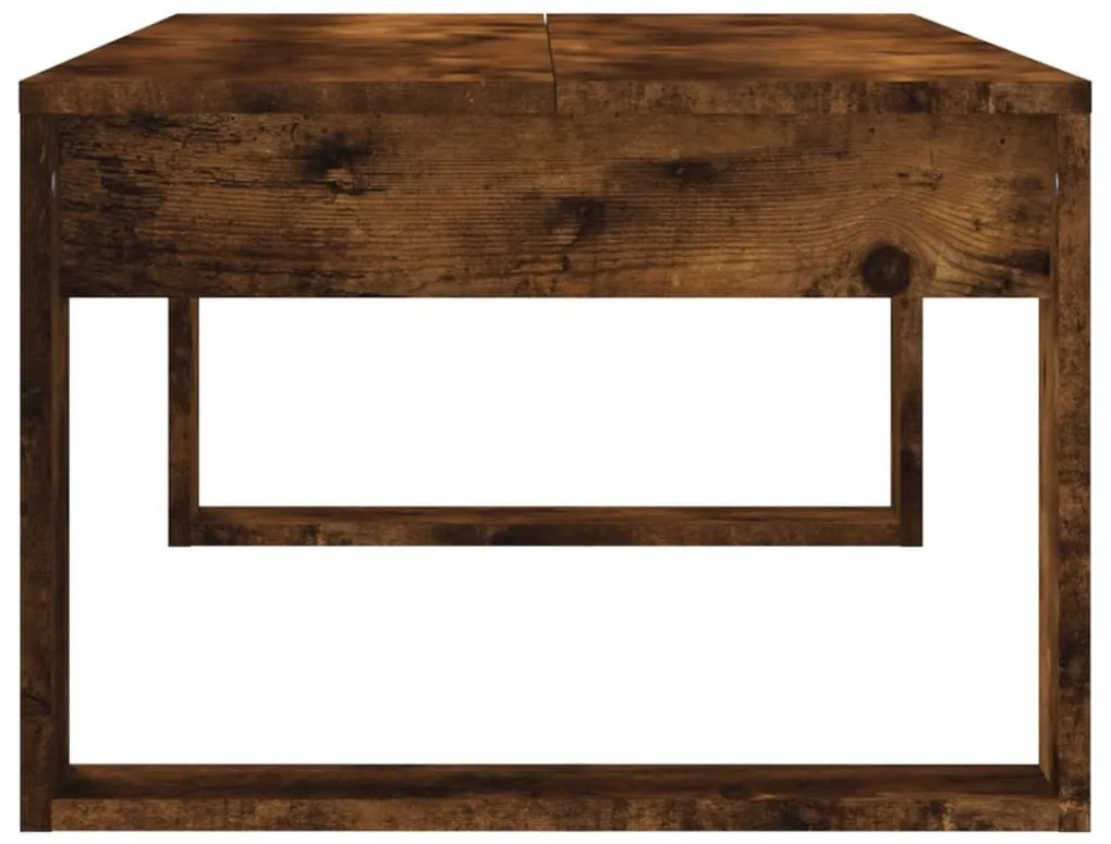 Füstös tölgy színű szerelt fa dohányzóasztal 102x50x35 cm