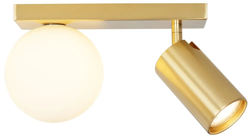 Modern mennyezeti lámpa sárgaréz 2-lámpás dönthető - Lesly