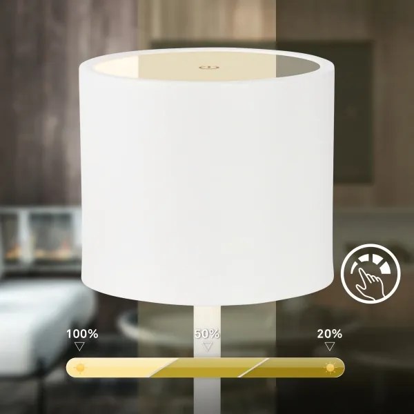 Briloner 7521016 - SIGO LED dimmelhető asztali lámpa 2,5W/5V IP44 2600 mAh fehér