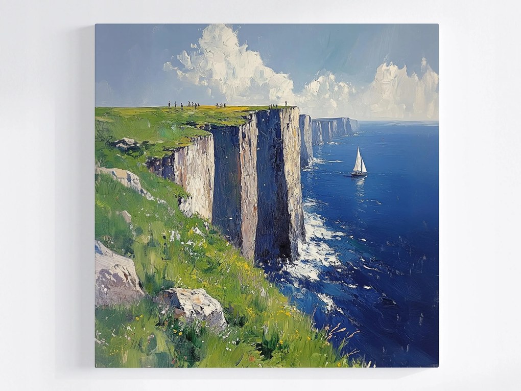 Poszter Tájkép Sziklák Tenger Óceán Vitorlás 40x40