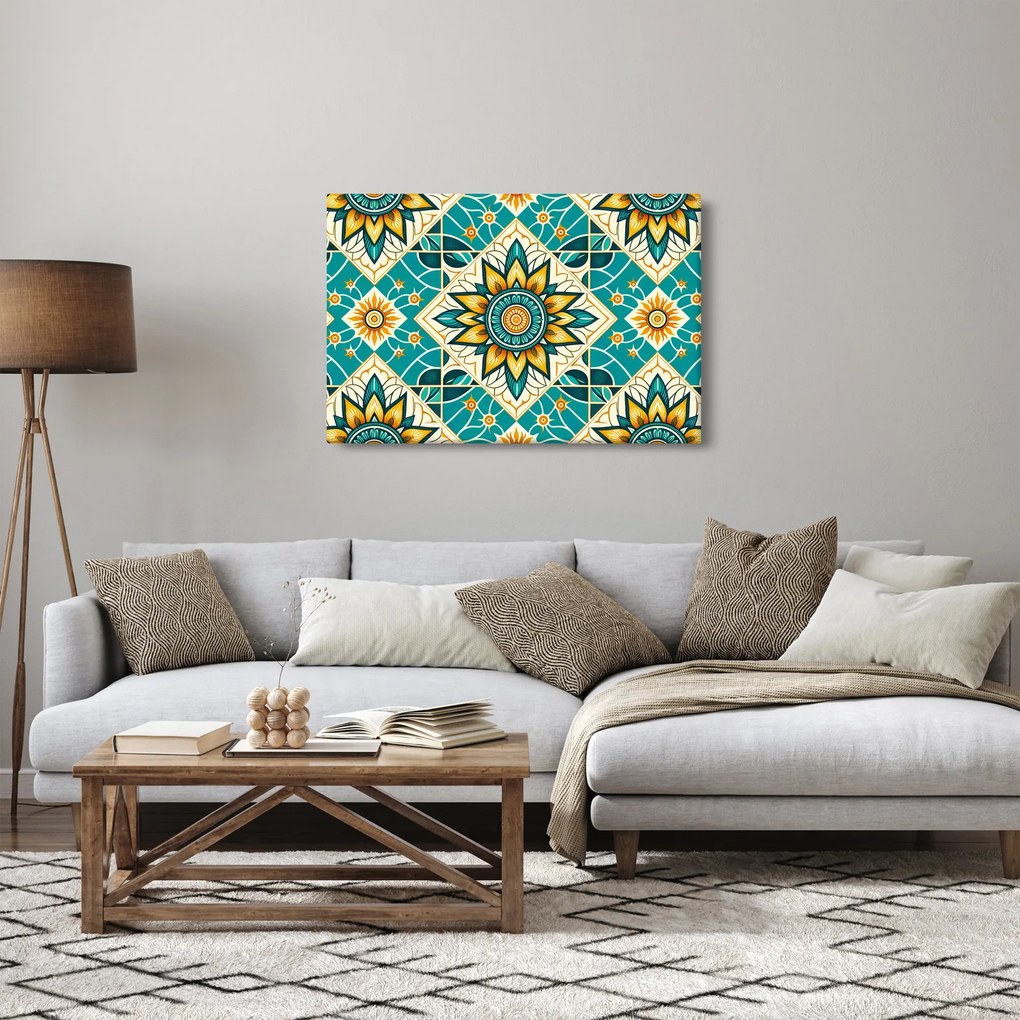 Kép - Türkiz minta (90x60 cm)