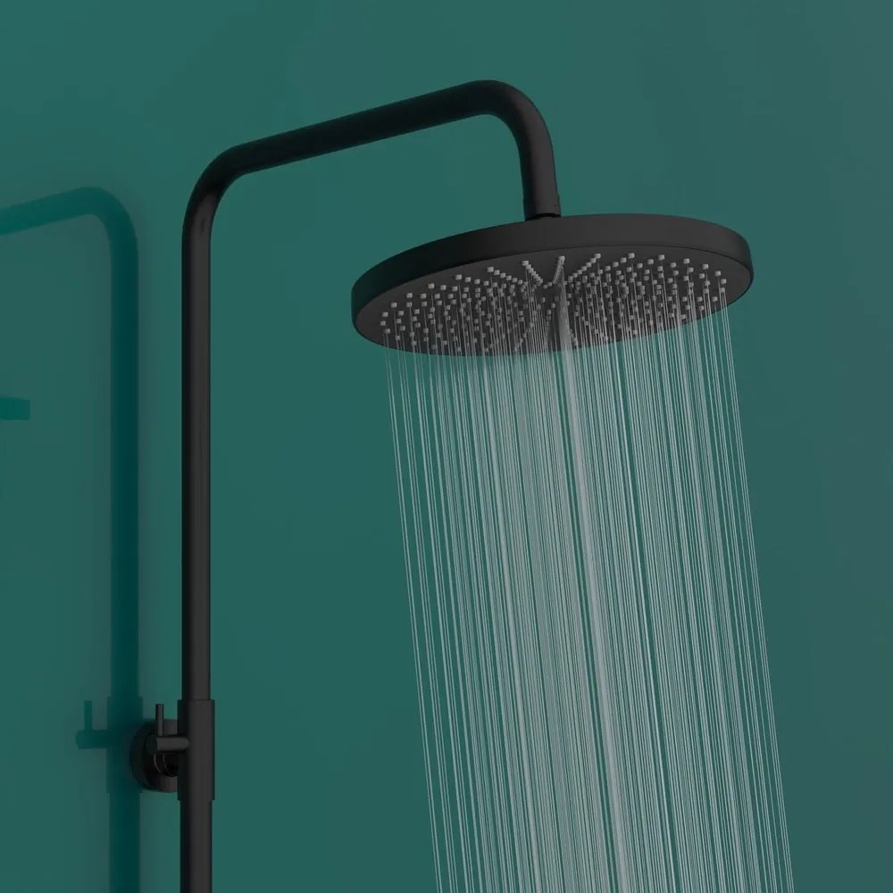 Fekete rozsdamentes acél zuhanyszett 120 cm Soft Water – Wenko