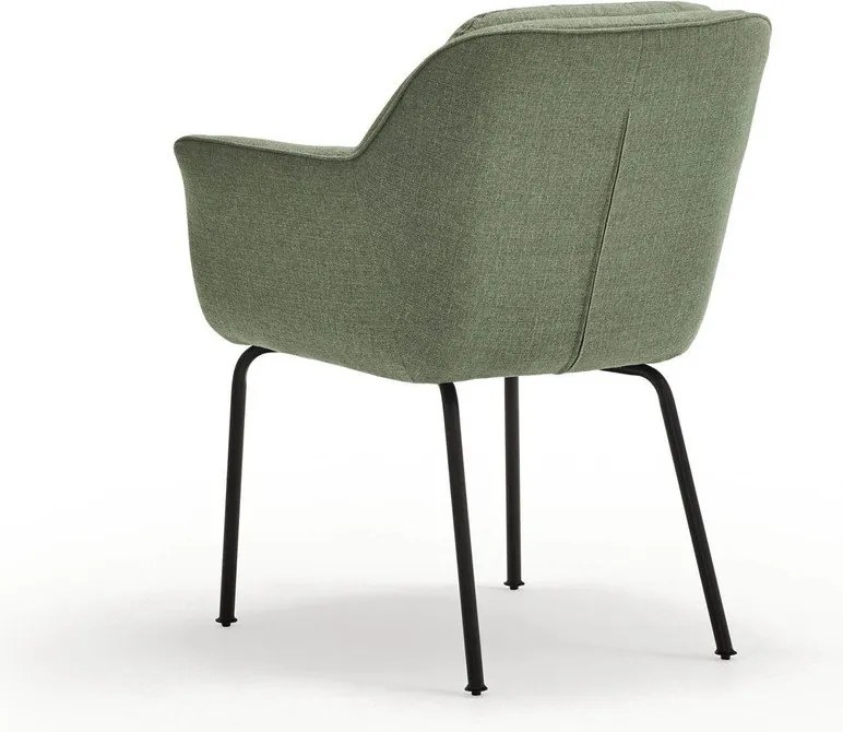 Zöld kárpitozott karfás étkezőfotel Sadira – Teulat